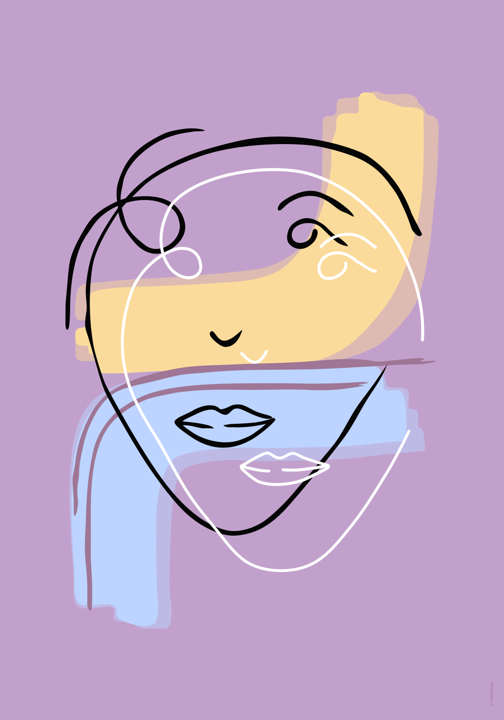 The Loop I — single-line face art print